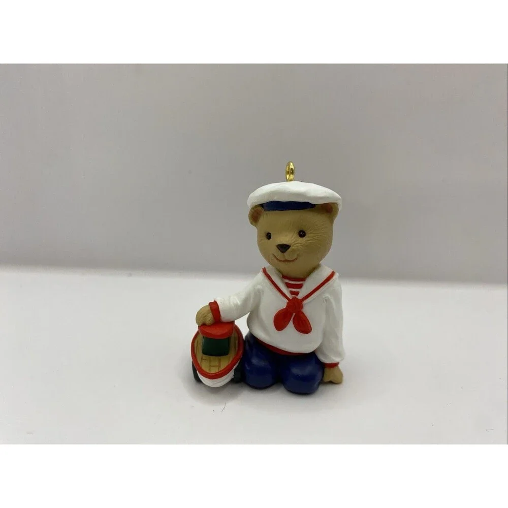 Hallmark 1993 Bearingers Abearnathy Keepsake Ornament Bear Boat Sailor Vtg Tree